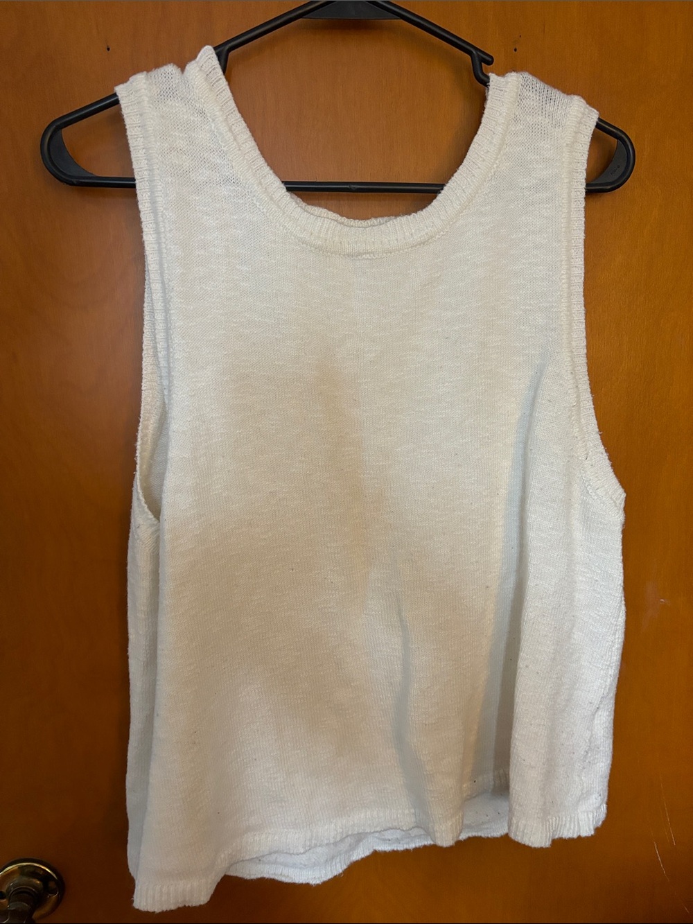 Cream Knit Scoop-Neck Tank Top
